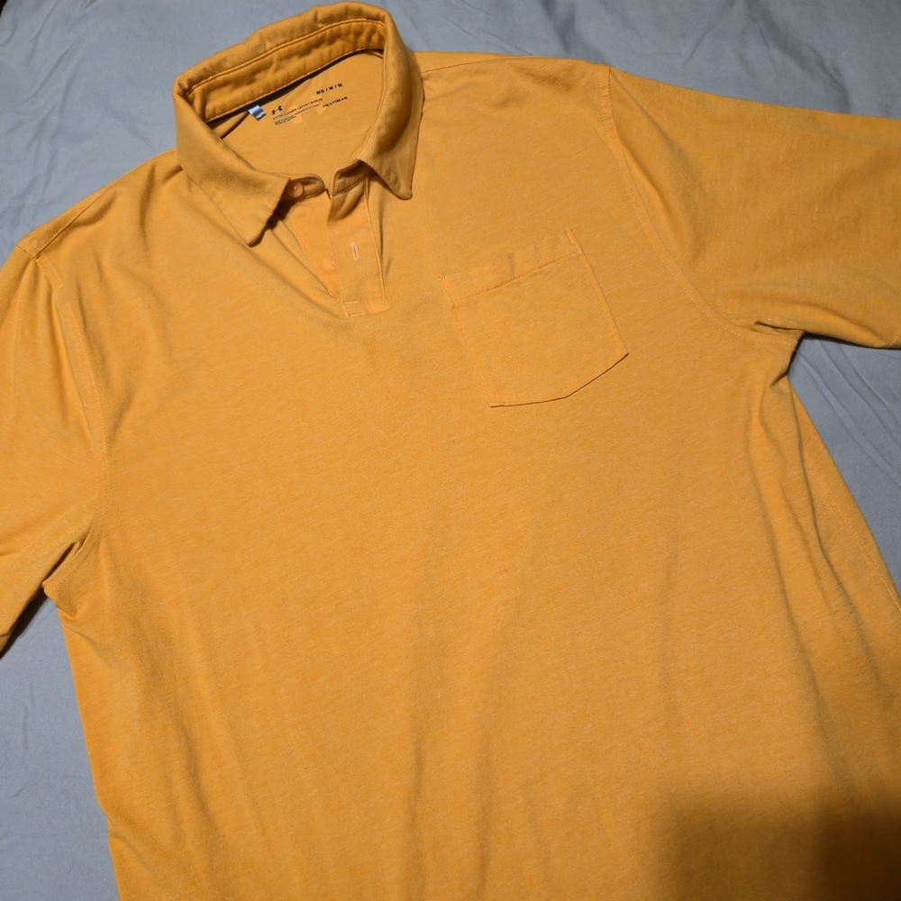 Under Armour Men's Mustard Polo Shirt M Medium